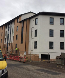 An image of a set of appartments we plastered